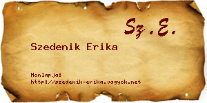 Szedenik Erika névjegykártya